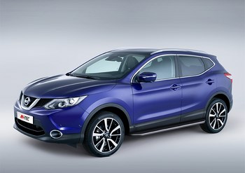 Пороги алюминиевые с нержавеющим кантом для Nissan Qashqai - ОбвесКарРу VIN: A173ALP. 