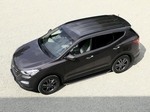 Пороги алюминиевые с нержавеющим кантом для Hyundai Santa Fe (2012-2015)