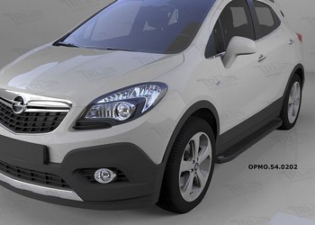 Пороги алюминиевые (Sapphire Black) для Opel Mokka - ОбвесКарРу VIN: OPMO.54.0202. 