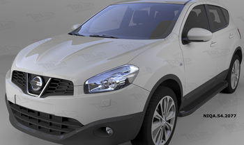 Пороги алюминиевые (Sapphire Black) для Nissan Qashqai - ОбвесКарРу VIN: NIQA.54.2077. 