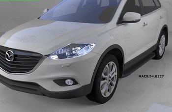 Пороги алюминиевые (Sapphire Black) для Mazda CX9 - ОбвесКарРу VIN: MAC9.54.0127. 