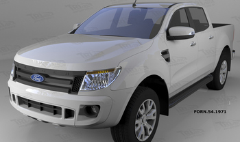 Пороги алюминиевые (Sapphire Black) для Ford Ranger (2011-2015) - ОбвесКарРу VIN: FORN.54.1971. 