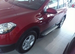 Пороги алюминиевые (Sapphire Silver) для Nissan Qashqai +2