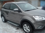 Пороги алюминиевые (Sapphire Silver) для Ssang Yong Actyon