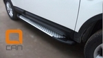 Пороги алюминиевые (Sapphire Silver) для Opel Antara