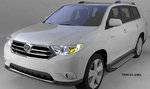 Пороги алюминиевые (Sapphire Silver) для Toyota Highlander