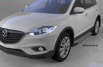 Пороги алюминиевые (Sapphire Silver) для Mazda CX9 - ОбвесКарРу VIN: MAC9.51.0127. 