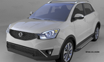 Пороги алюминиевые (Sapphire Silver) для Ssang Yong Actyon
