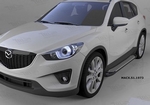 Пороги алюминиевые (Sapphire Silver) для Mazda CX5