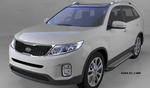 Пороги алюминиевые (Sapphire Silver) для Kia Sorento