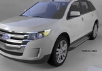 Пороги алюминиевые (Sapphire Silver) для Ford Edge