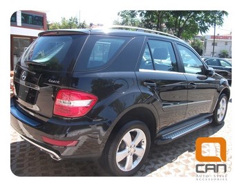 Пороги алюминиевые (Sapphire Silver) для Mercedes ML W164 - ОбвесКарРу VIN: MEMK.51.1728. 