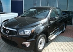Пороги алюминиевые (Sapphire Silver) для Ssang Yong Actyon Sports