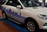 Пороги алюминиевые (Sapphire Silver) для Mercedes ML W166