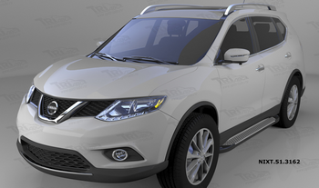 Пороги алюминиевые (Sapphire Silver) для Nissan X-Trail - ОбвесКарРу VIN: NIXT.51.3162. 