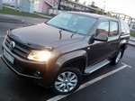 Пороги алюминиевые (Sapphire Silver) для Volkswagen Amarok