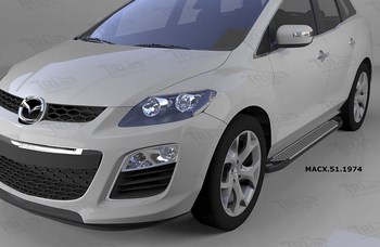 Пороги алюминиевые (Sapphire Silver) для Ford Ranger (2006-2012) - ОбвесКарРу VIN: MABT.51.0010. 