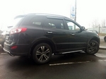 Пороги алюминиевые (Sapphire Silver) для Hyundai Santa Fe (2010-2012)
