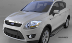 Пороги алюминиевые (Sapphire Silver) для Ford Kuga (2008-2012)