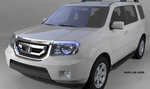 Пороги алюминиевые (Corund Black) для Honda Pilot
