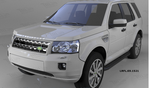 Пороги алюминиевые (Corund Black) для Land Rover Freelander 2