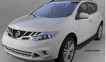 Пороги алюминиевые (Corund Black) для Nissan Murano - ОбвесКарРу VIN: NIMU.69.2084. 