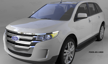 Пороги алюминиевые (Corund Black) для Ford Edge - ОбвесКарРу VIN: FOED.69.1860. 