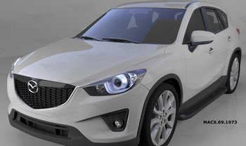 Пороги алюминиевые (Corund Black) для Mazda CX5 - ОбвесКарРу VIN: MACX.69.1973. 