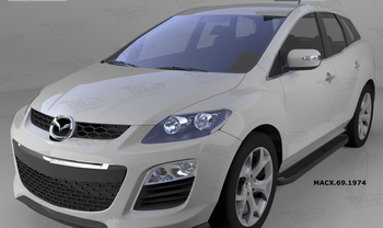 Пороги алюминиевые (Corund Black) для Mazda CX7 - ОбвесКарРу VIN: MACX.69.1974. 