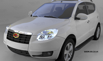 Пороги алюминиевые (Corund Black) для Geely Emgrand X7