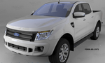 Пороги алюминиевые (Corund Black) для Ford Ranger (2011-2015)