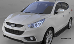 Пороги алюминиевые (Corund Black) для Hyundai ix35 (2010-2015)