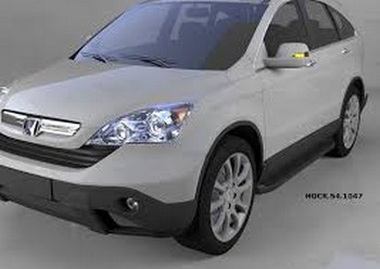 Пороги алюминиевые (Corund Black) для Honda CR-V (2006-2009) - ОбвесКарРу VIN: HOCR.69.1047. 