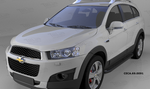 Пороги алюминиевые (Corund Black) для Chevrolet Captiva (2006-2011)