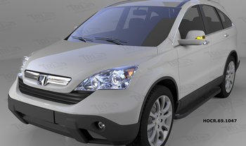 Пороги алюминиевые (Corund Black) для Honda CR-V (2009-2012) - ОбвесКарРу VIN: HOCR.69.1047. 