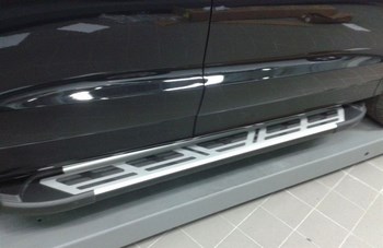 Пороги алюминиевые (Corund Silver) для Mazda BT50 - ОбвесКарРу VIN: MABT.53.0011. 