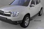Пороги алюминиевые (Corund Silver) для Nissan Terrano