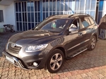 Пороги алюминиевые (Corund Silver) для Hyundai Santa Fe (2010-2012)