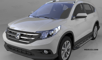 Пороги алюминиевые (Corund Silver) для Honda CR-V (2012-н.в.) - ОбвесКарРу VIN: HOCR.53.1048. 