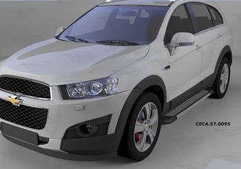 Пороги алюминиевые (Topaz) для Chevrolet Captiva (2006-2011) - ОбвесКарРу VIN: CECA.57.0095. 