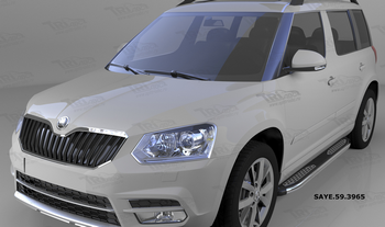 Пороги алюминиевые (Zirkon) для Skoda Yeti - ОбвесКарРу VIN: SAYE.59.3965. 