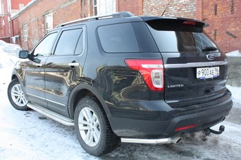 Пороги AllEst - труба 60,3 мм с площадкой из алюминия для Ford Explorer - ОбвесКарРу VIN: EXP-11.02. 