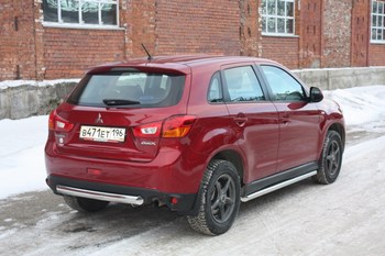 Пороги AllEst - труба 60,3 мм для Mitsubishi ASX - ОбвесКарРу VIN: ASX-13.05. 