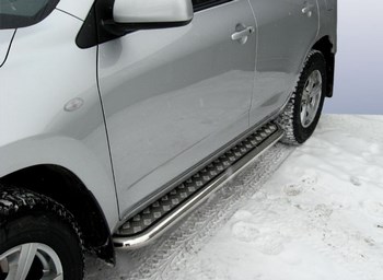 Пороги d42 с листом SLITKOFF для Hyundai Tucson - ОбвесКарРу VIN: HT010. 