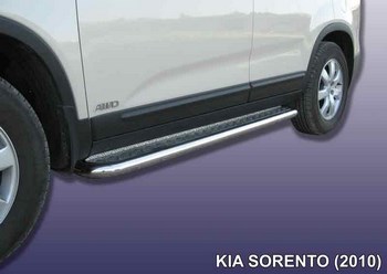 Пороги d57 с листом SLITKOFF для Kia Sorento - ОбвесКарРу VIN: KS10-008. 