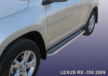 Пороги d57 с листом SLITKOFF для Lexus RX350 - ОбвесКарРу VIN: LRX35013. 