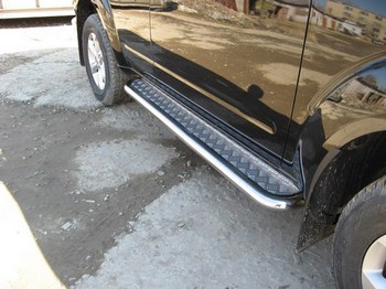 Пороги d57 с листом SLITKOFF для Nissan Pathfinder - ОбвесКарРу VIN: NIP009. 