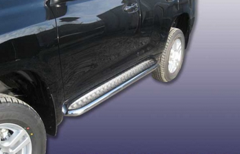 Пороги d57 с листом SLITKOFF для Toyota Land Cruiser Prado 150 - ОбвесКарРу VIN: TOP018. 