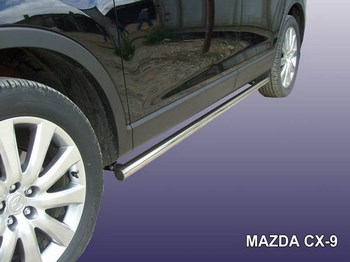 Пороги d57 труба SLITKOFF для Mazda CX-9 - ОбвесКарРу VIN: MZCX9007. 