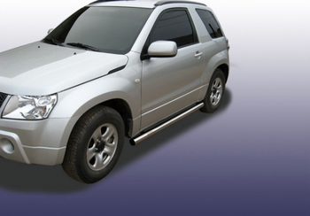 Пороги d57 труба SLITKOFF для Suzuki Grand Vitara 3D - ОбвесКарРу VIN: SGV3D08011. 